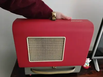 Tocadiscos portátil vintage Philips rojo - miniatura 3
