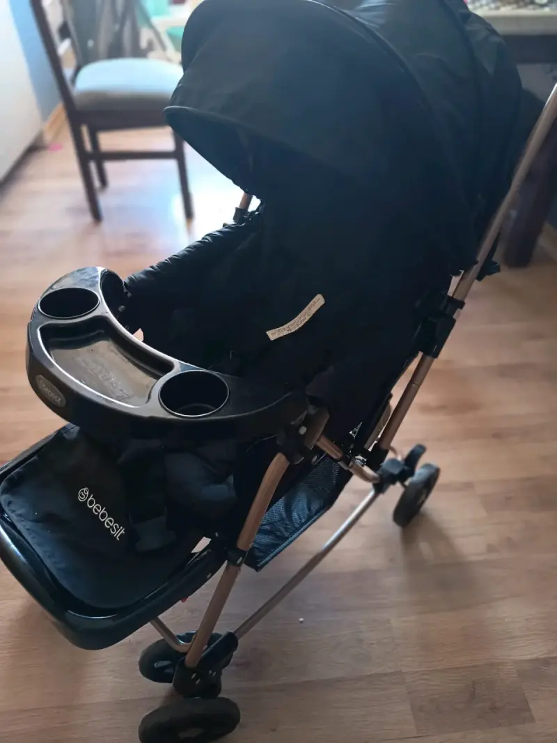 Coche de bebé Bebesit negro con bandeja - 2