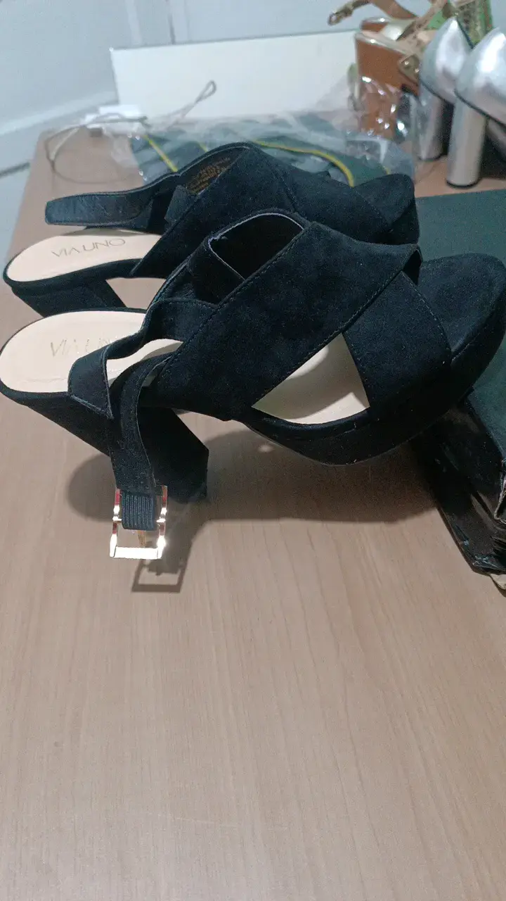 Sandalias de tacón negro Via Uno - 2