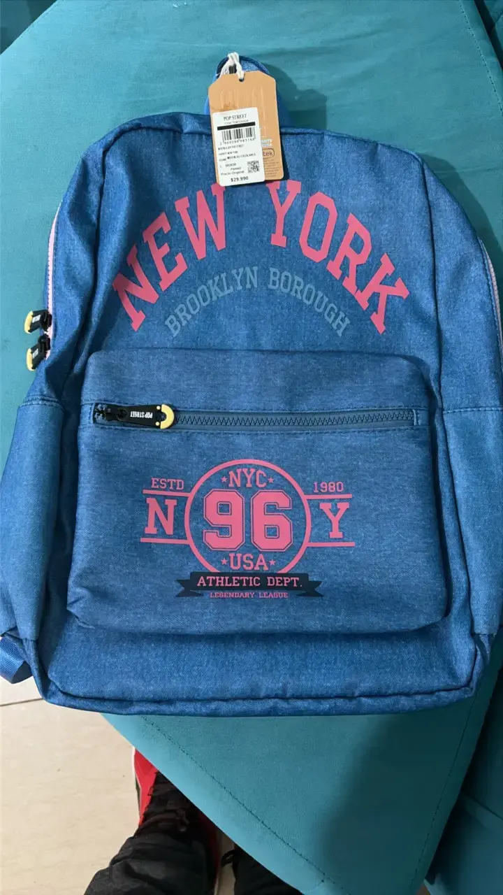 Mochila azul New York estilo deportivo - 1