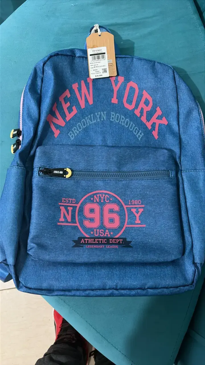 Mochila azul New York estilo deportivo - 2