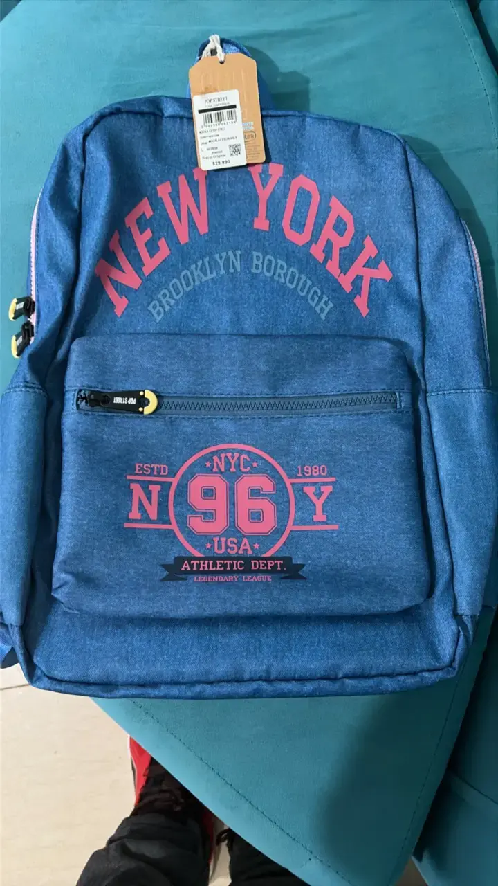 Mochila azul New York estilo deportivo - 3