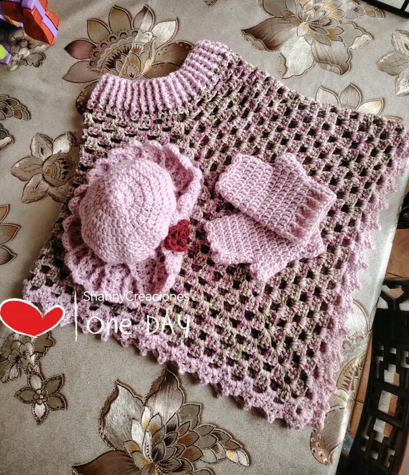 Ponchos de lana tejidos a mano en varios colores - 3