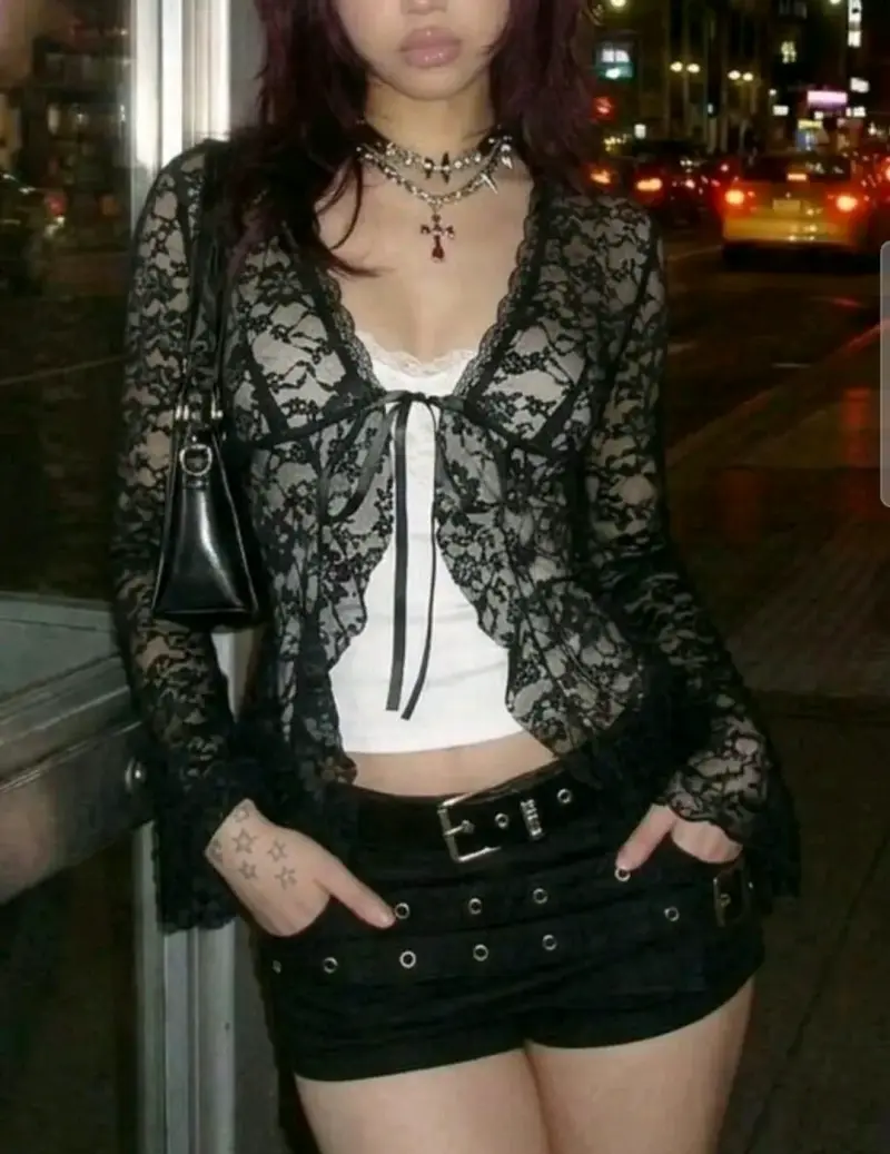 Conjunto de encaje negro - 2