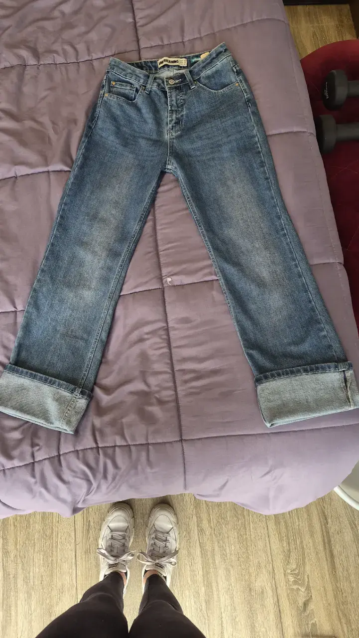 Jeans de mezclilla azul para mujer americanino - 1