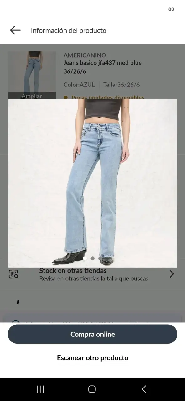 Jeans recto Americano talla 36 - 1