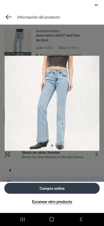 Jeans recto Americano talla 36 - miniatura 1