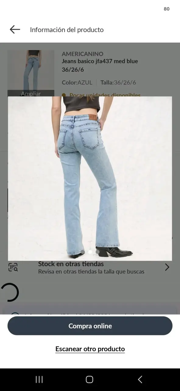 Jeans recto Americano talla 36 - 2