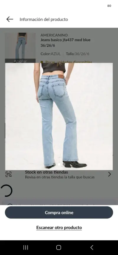 Jeans recto Americano talla 36 - miniatura 2