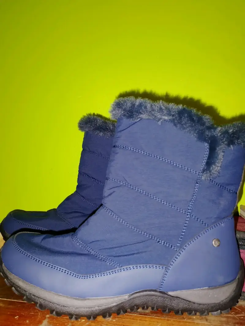 Botas de invierno azules con forro de peluche - 1