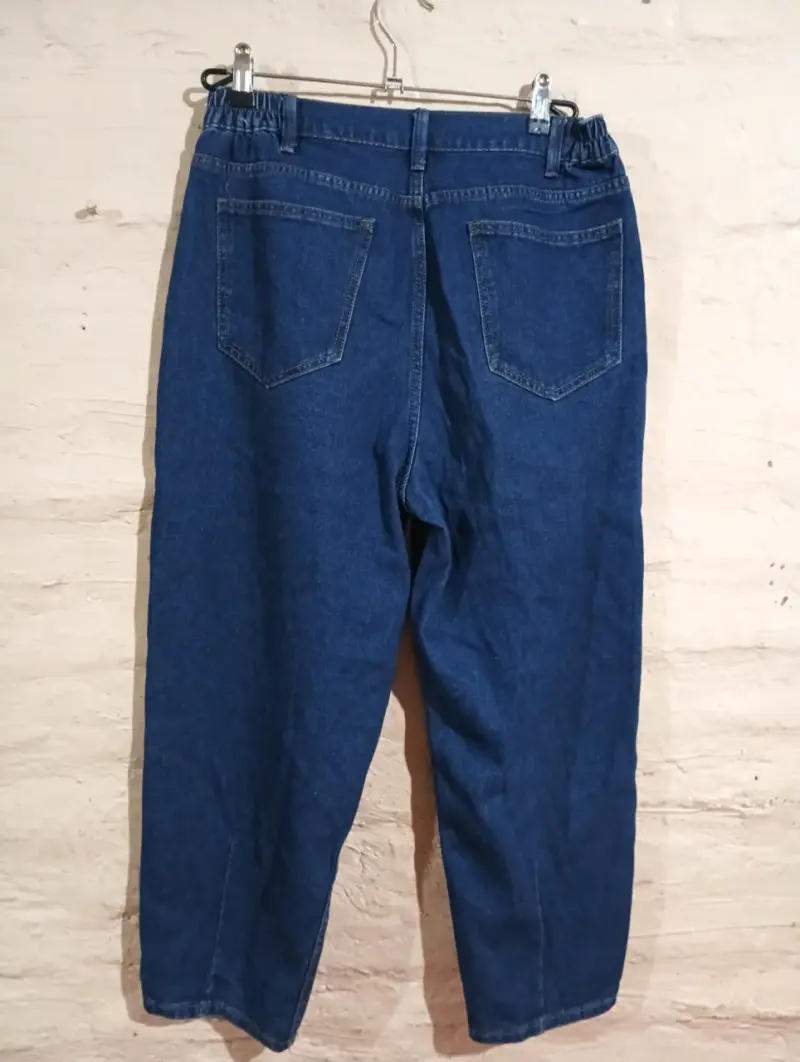 Jeans azul de mujer con cintura elástica - 2