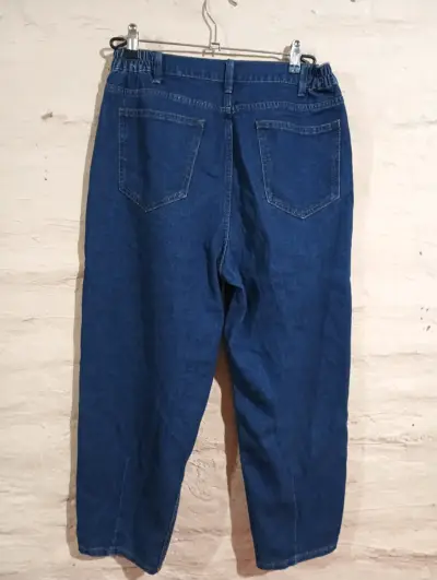 Jeans azul de mujer con cintura elástica - miniatura 2