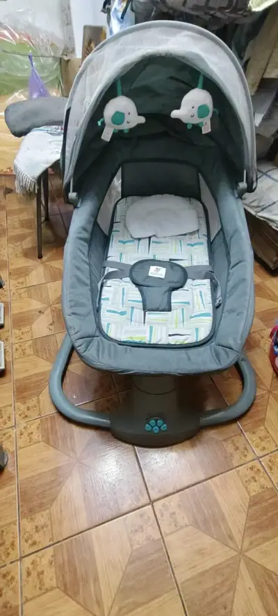 Cuna mecedora para bebé Mastela gris - miniatura 1