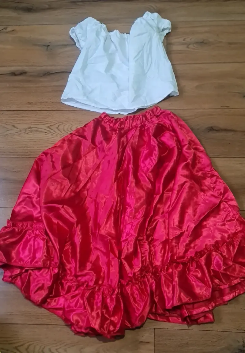 Disfraz de Baile con Lentejuelas Rojas y Negras - 4