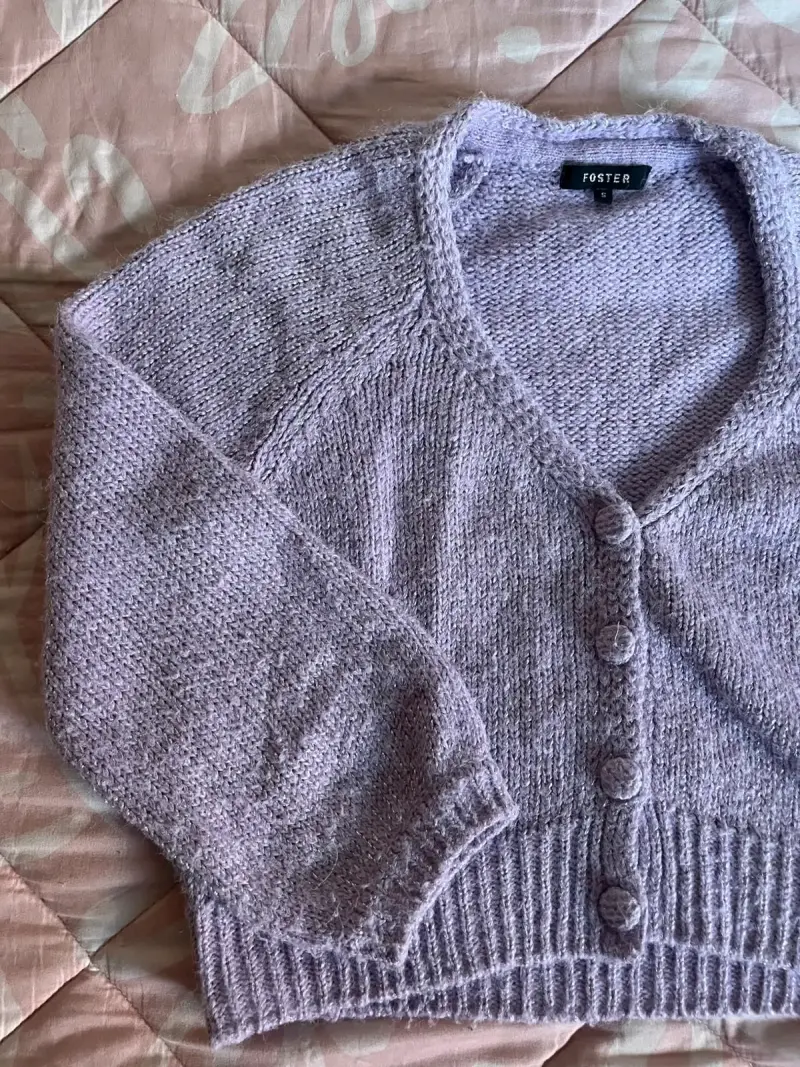 Cardigan de lana lila Foster para mujer - 1