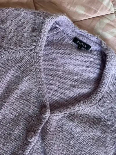 Cardigan de lana lila Foster para mujer - miniatura 3