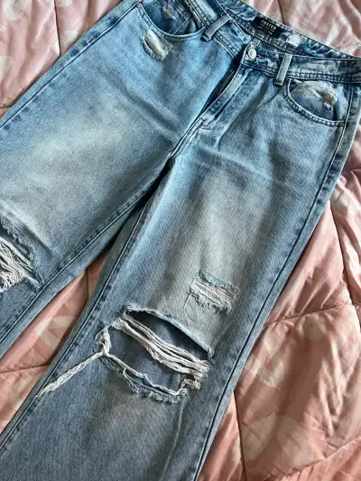 Jeans acampanados desgastados Foster para mujer - miniatura 1