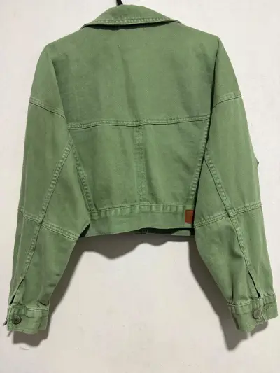 Chaqueta corta verde de mezclilla Opposite - miniatura 2