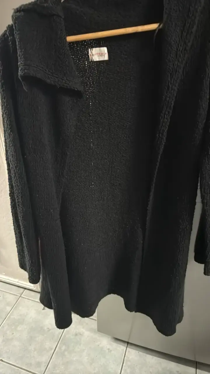 Cárdigan negro de punto para mujer - 1