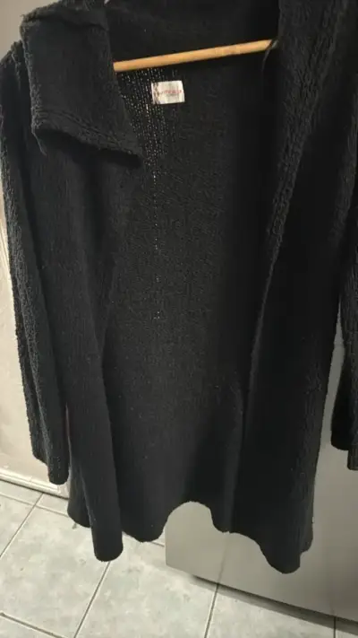 Cárdigan negro de punto para mujer - miniatura 1