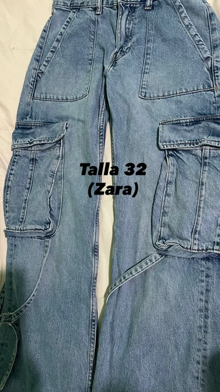 Jeans cargo de mezclilla Zara talla 32