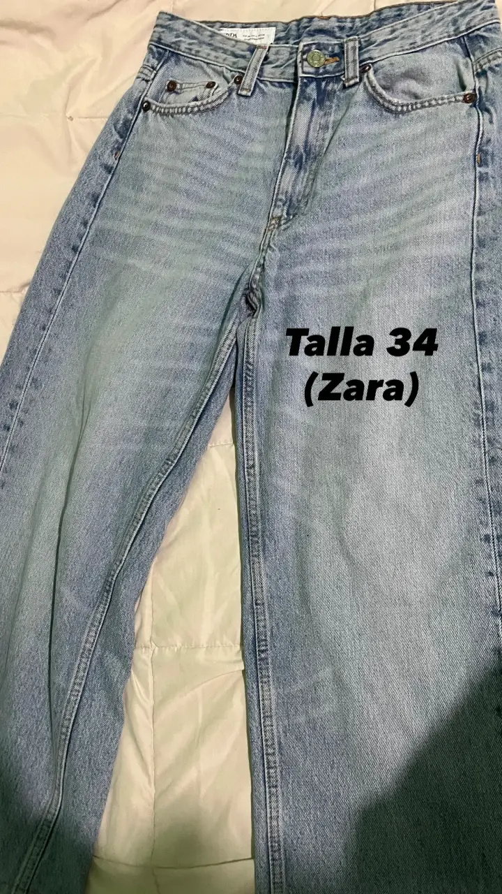 Jeans Zara Talla 34 Azul Claro
