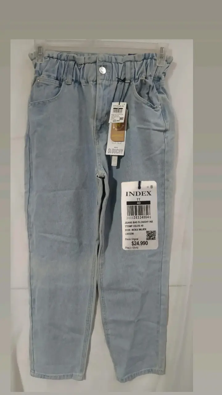Jeans Slouchy Celeste Mujer Index Talla 40