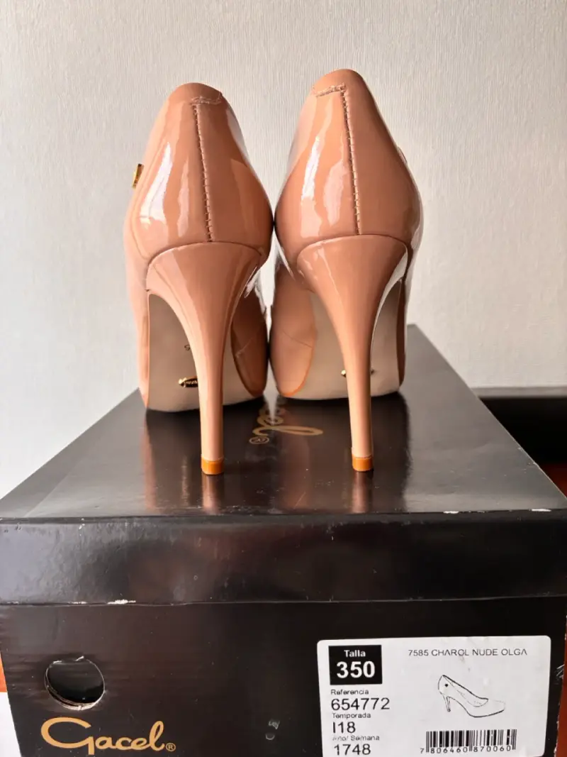 Zapatos de Tacón Gacel Nude Charol Talla 35 - 3