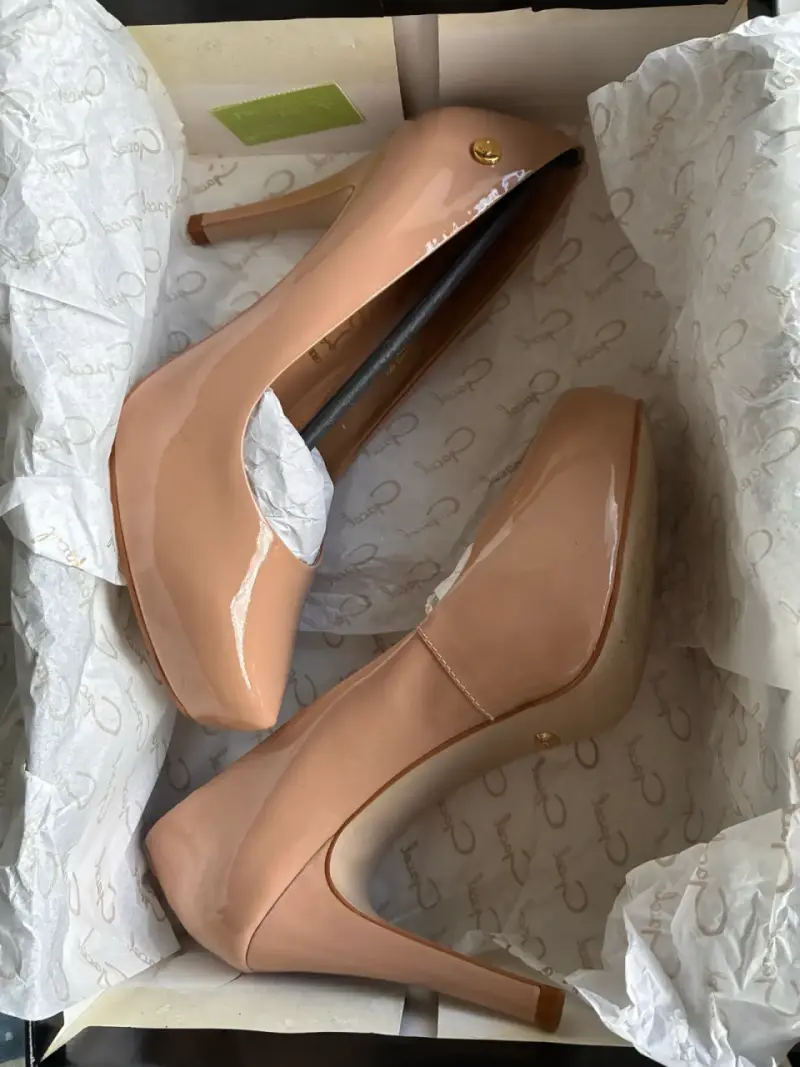 Zapatos de Tacón Gacel Nude Charol Talla 35 - 5