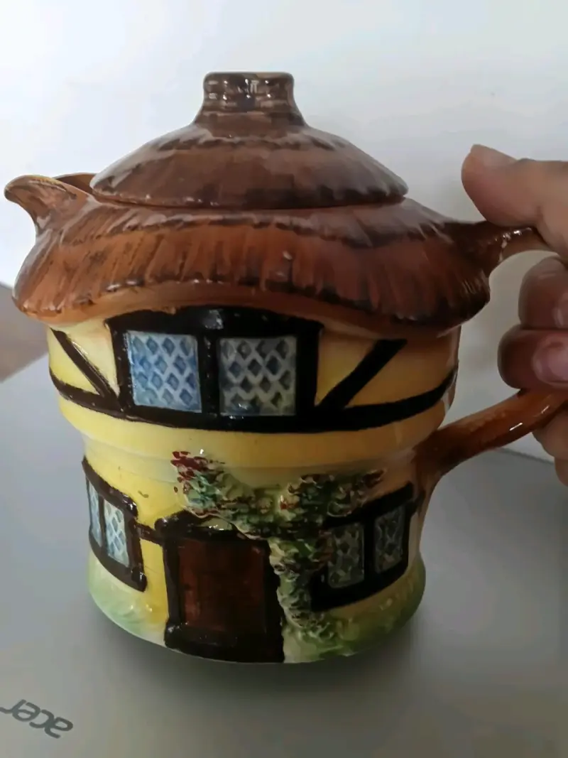 Tetera de cerámica estilo casa de campo - 6