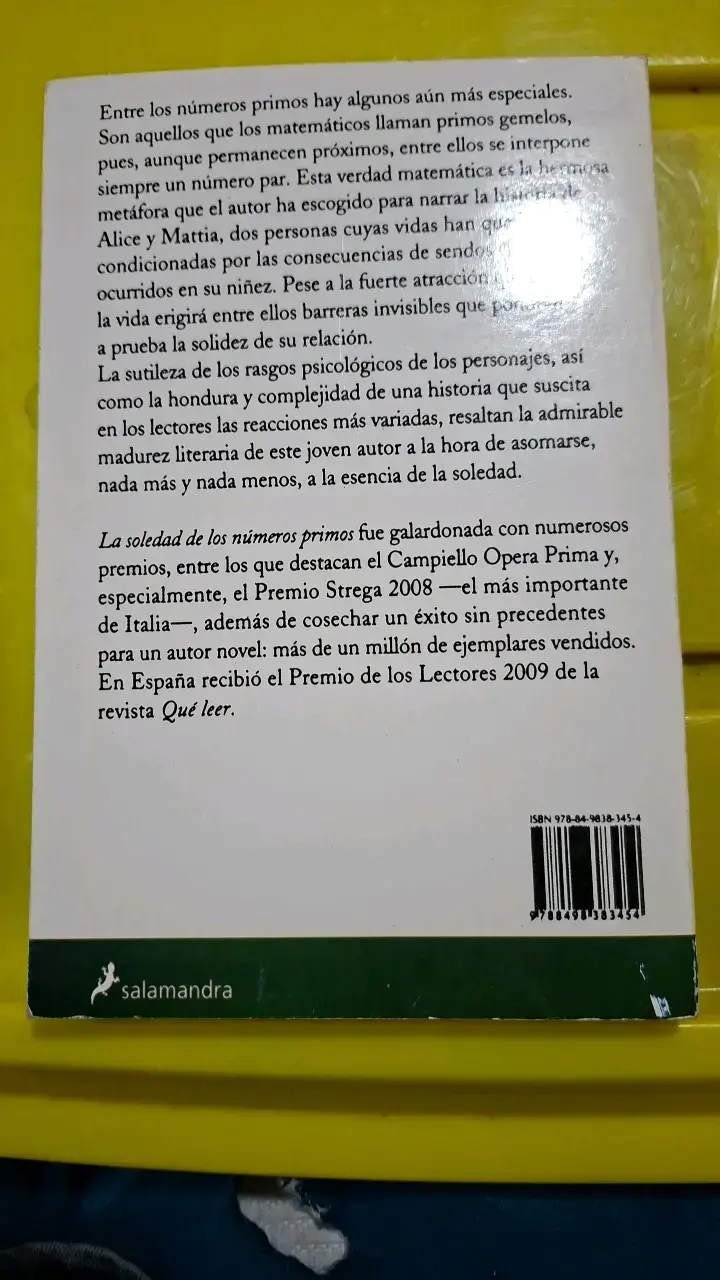 Libro La soledad de los números primos - 2
