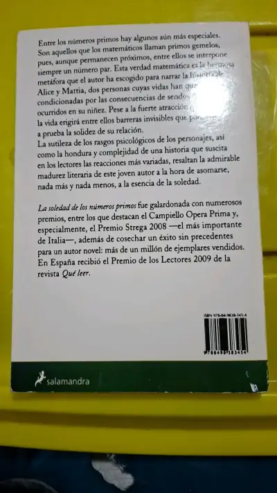 Libro La soledad de los números primos - miniatura 2