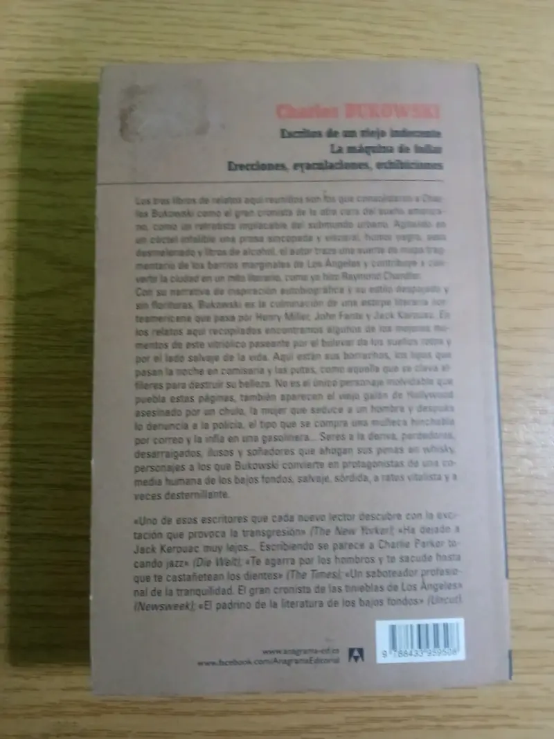 Libro 'Escritos de un viejo indecente' de Charles Bukowski - 2