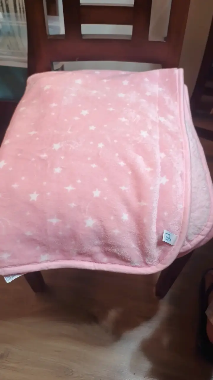Manta para bebé rosa con estrellas - 2