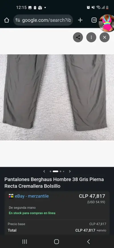 Pantalones Berghaus Hombre Gris Talla 38 - miniatura 3