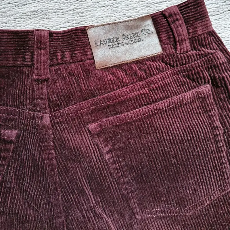 Pantalones de Cotelé Burdeos Ralph Lauren Talla 36 - 2