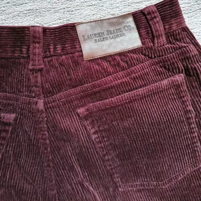 Pantalones de Cotelé Burdeos Ralph Lauren Talla 36 - miniatura 2