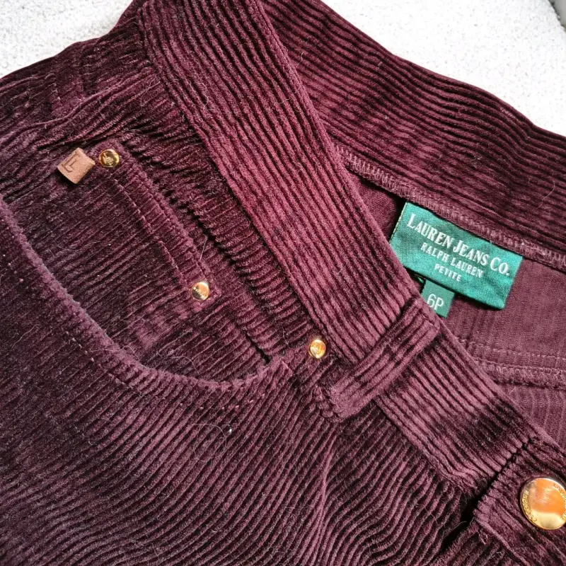 Pantalones de Cotelé Burdeos Ralph Lauren Talla 36 - 3