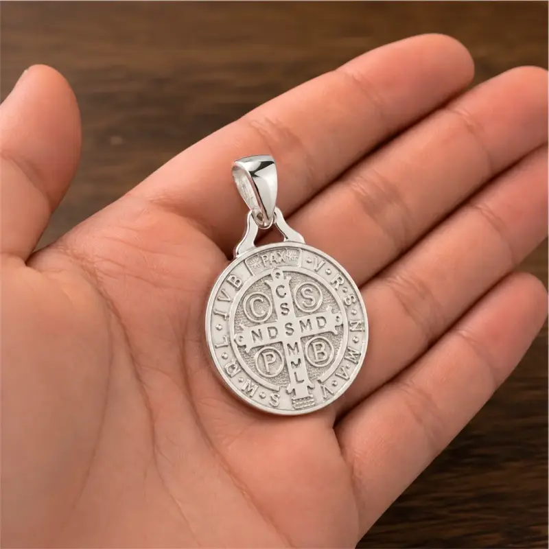 Medalla de San Benito De Plata Mediano 20mm - 2