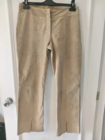 Pantalón beige de gamuza  mujer talla 40 - miniatura 1