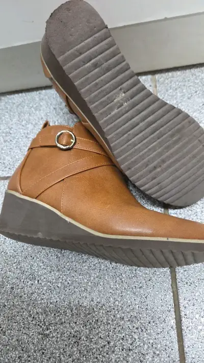 Botines de cuerina PU marrón con hebilla - miniatura 3