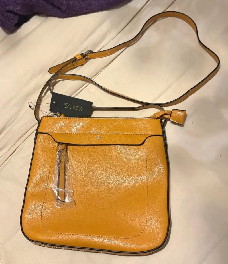 Cartera cruzada amarilla Isadora con cierre - 1