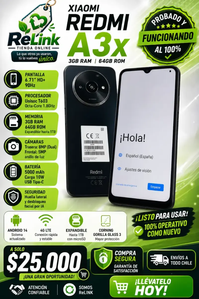 Xiaomi Redmi A3x 3GB RAM 64GB ROM Negro - 1