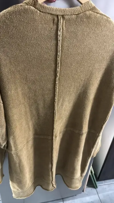 Cardigan largo de punto color beige Umbrale - miniatura 5