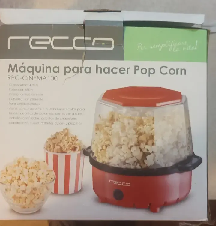 Máquina para hacer Pop Corn Recco roja - 2
