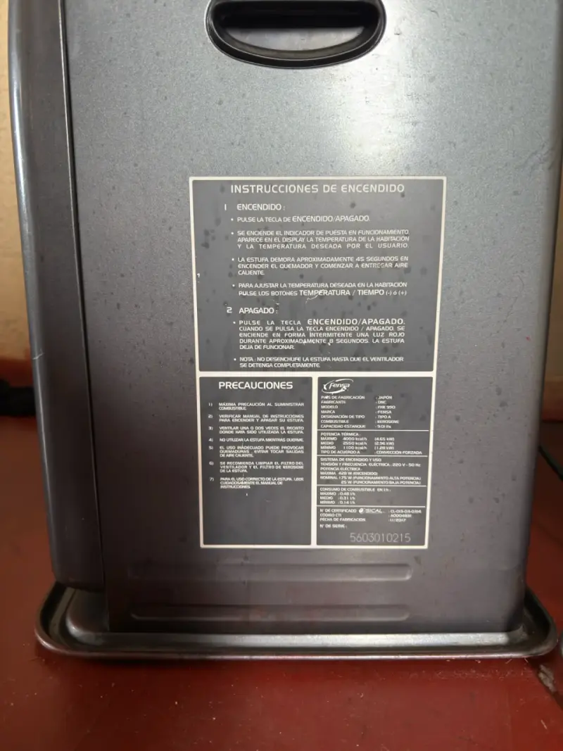 Calefactor a parafina Fensa con control digital - 2