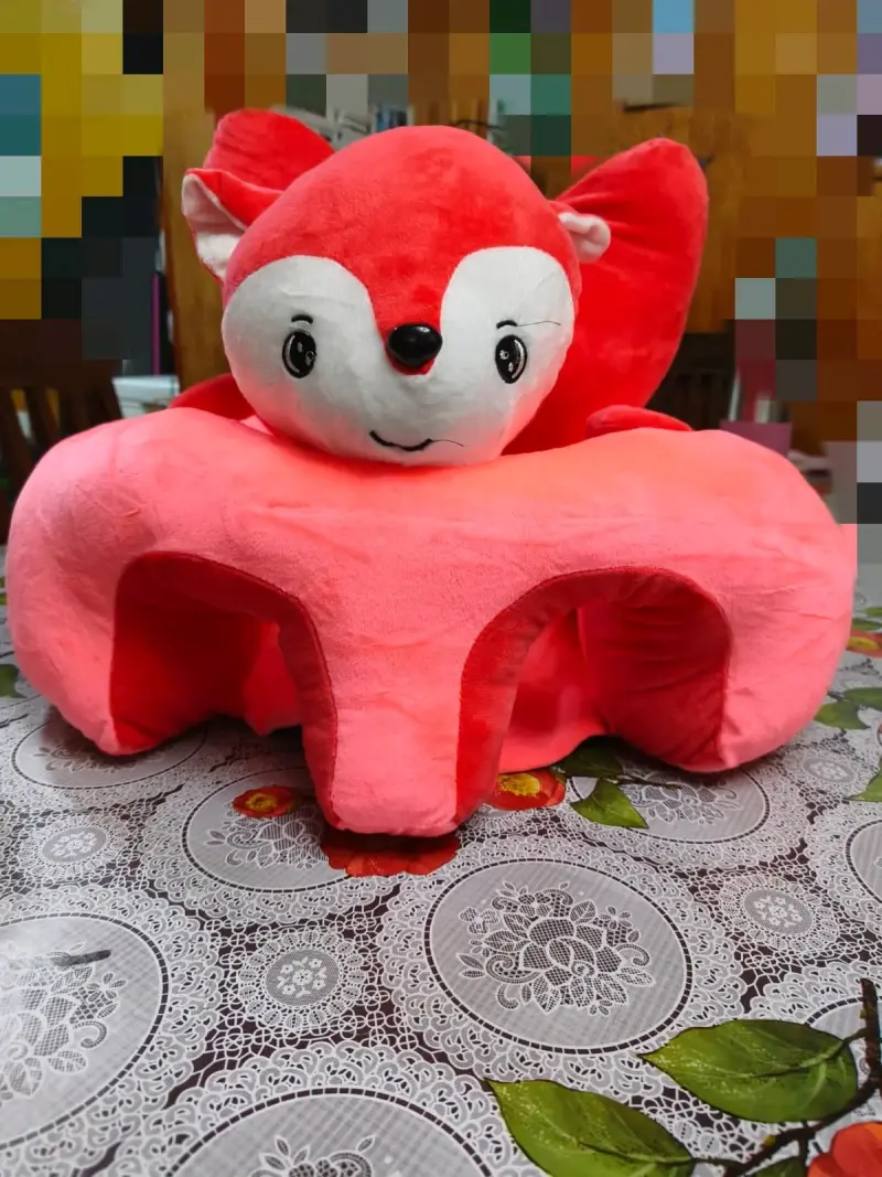 Sillón infantil de peluche rojo para niños - 1