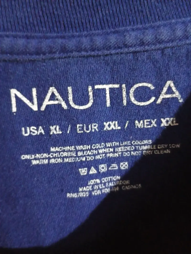 Polera azul Nautica de algodón XXL - 2