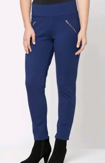 Leggins azul oscuro con cierres decorativos - miniatura 3