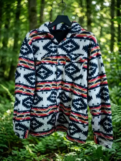 Chaqueta de lana con diseño étnico talla L - miniatura 1